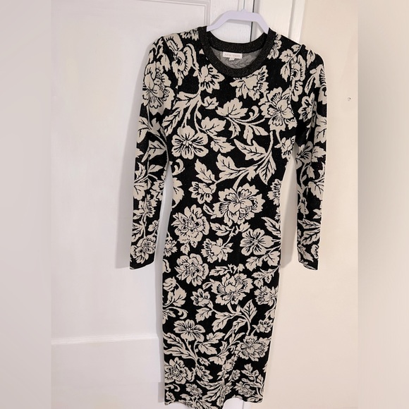 Baltic Born Black and Cream Knit Floral Dress size M. Just beautiful! - Picture 3 of 7